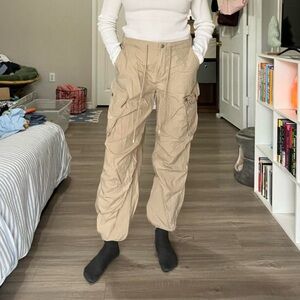 100% cotton khaki cargo pants
